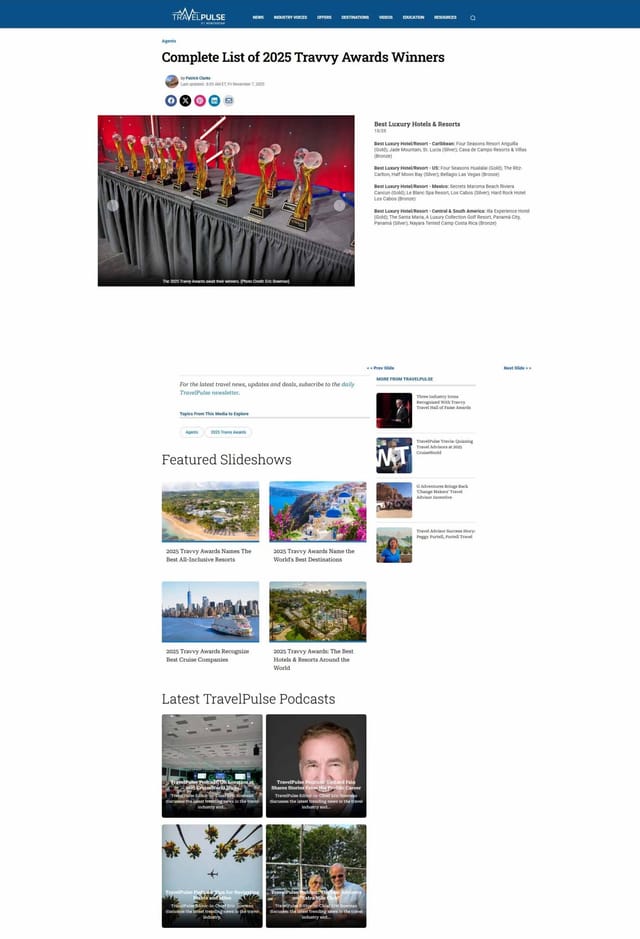 2025 Travvy Awards